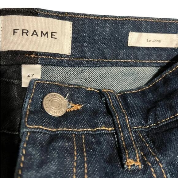 FRAME Le Jane Colour-Block StraightLeg High-Rise Stretch Denim Jeans Size27 Tall - Picture 11 of 12